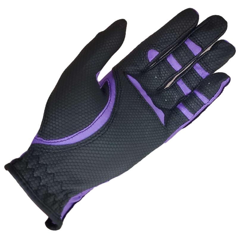 中性彈性透氣高爾夫手套(左手) - 黑色/紫色