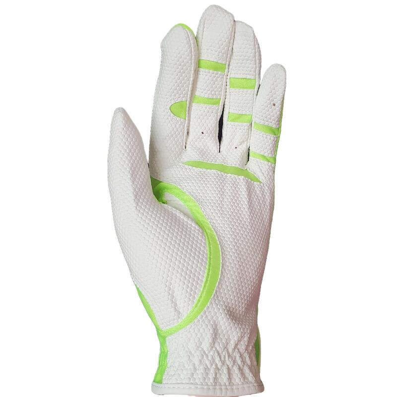 中性彈性透氣高爾夫手套(左手) - 白色/綠色
