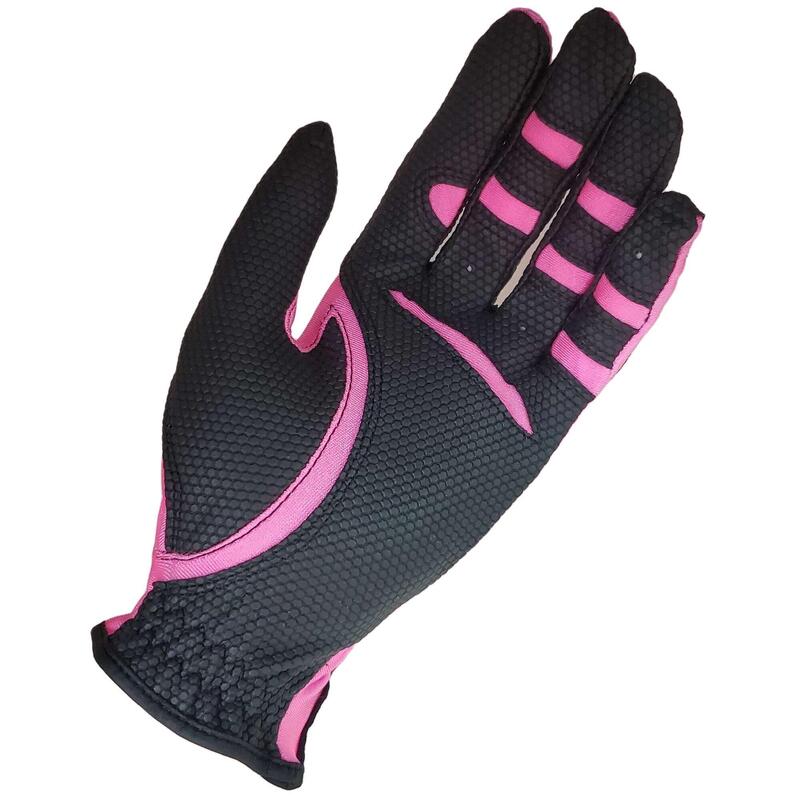 中性彈性透氣高爾夫手套(左手) - 黑色/粉紅色