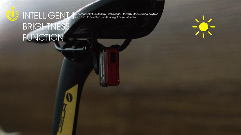 iluminação traseira para bicicletas Moon Helix Sense 300 Usb 2/5