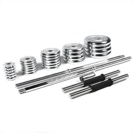 Set Hantelscheiben und -stangen 50kg Ø 25mm GladiatorFit