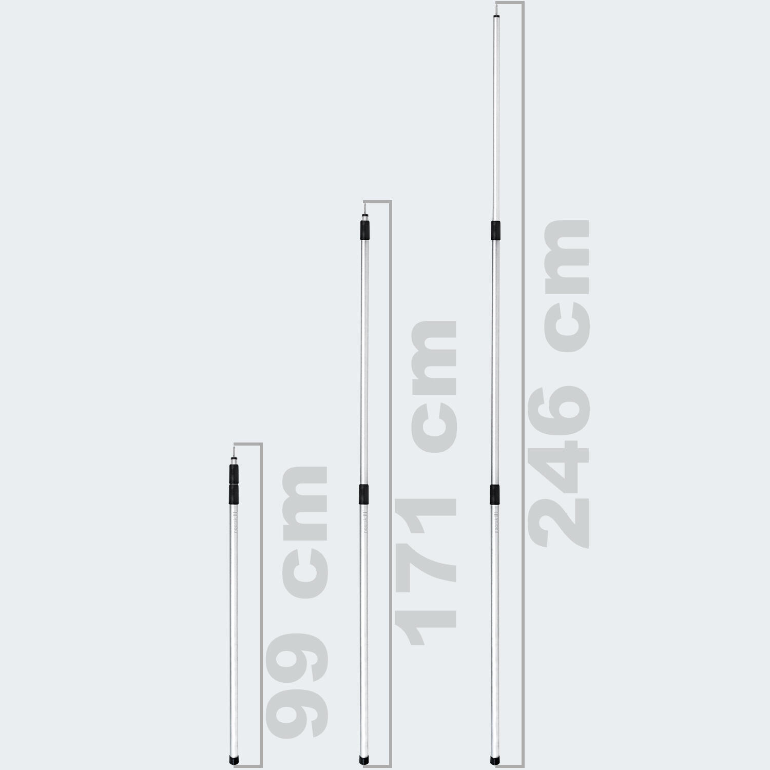 2 pali da tenda telescopici "grandi" 100-240 cm | Telo, tenda da sole, vele ombreggianti