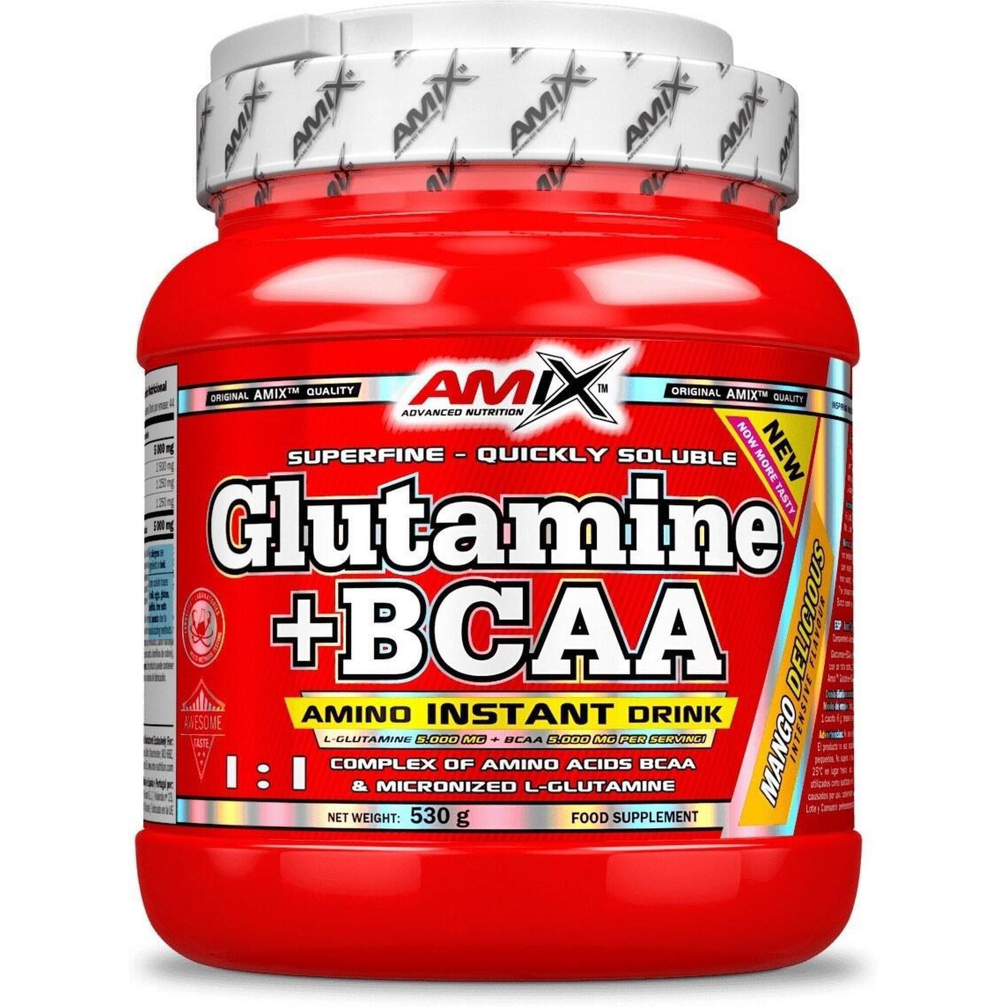 AMIX Glutamine + bcaa - 500g Abacaxi da Amix Nutrition