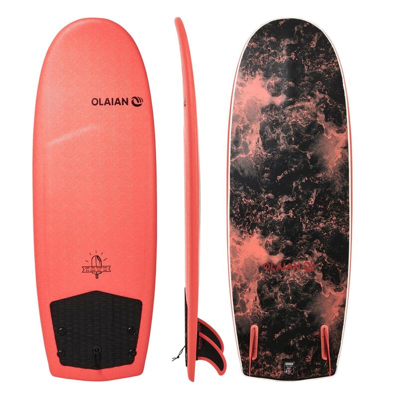 Tweedehands Foamboard voor surfen 900 5'4" geleverd met 2 vinnen