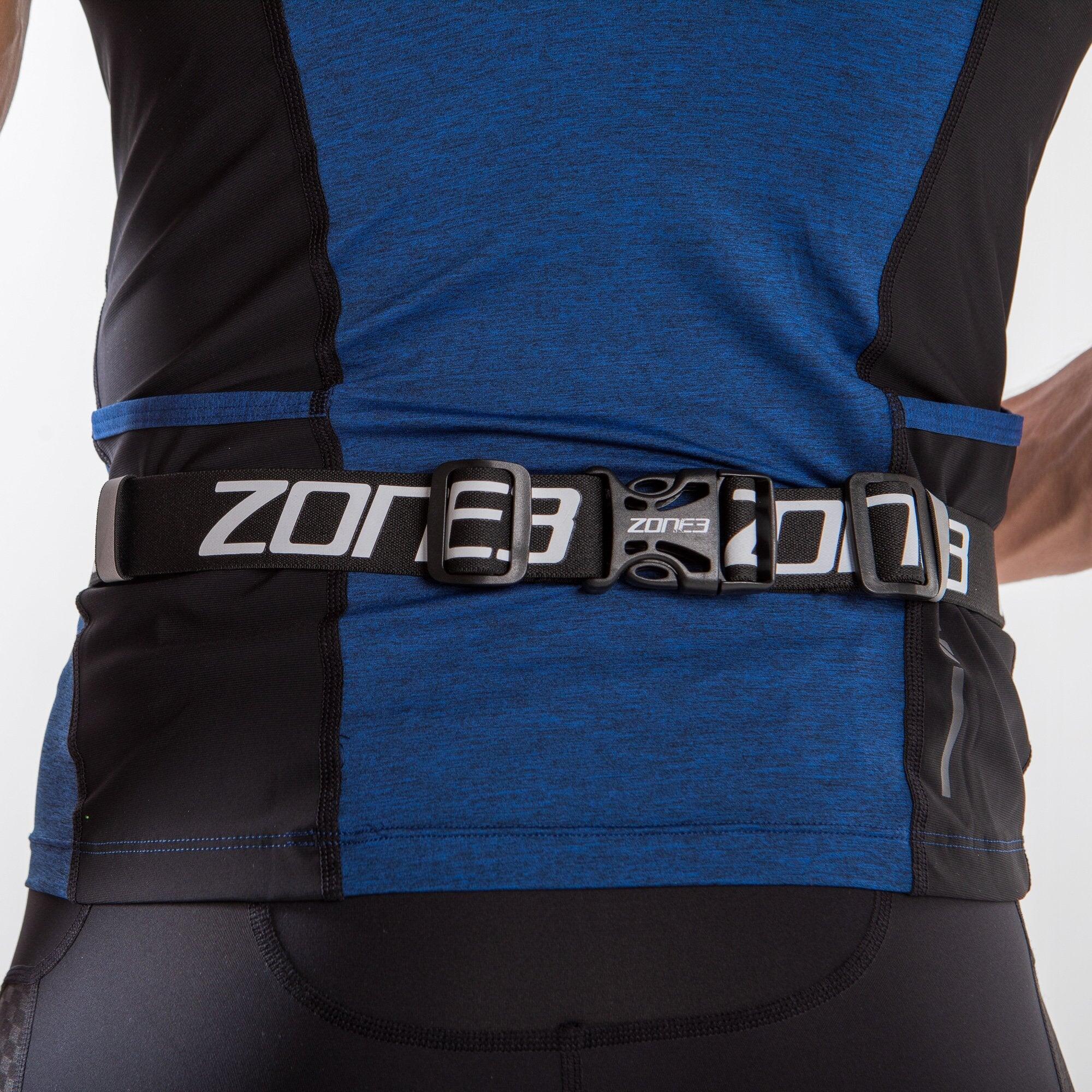 Endurance Number Belt with Lycra Fuel Pouch and Energy Gel Storage Women's Black 3/4