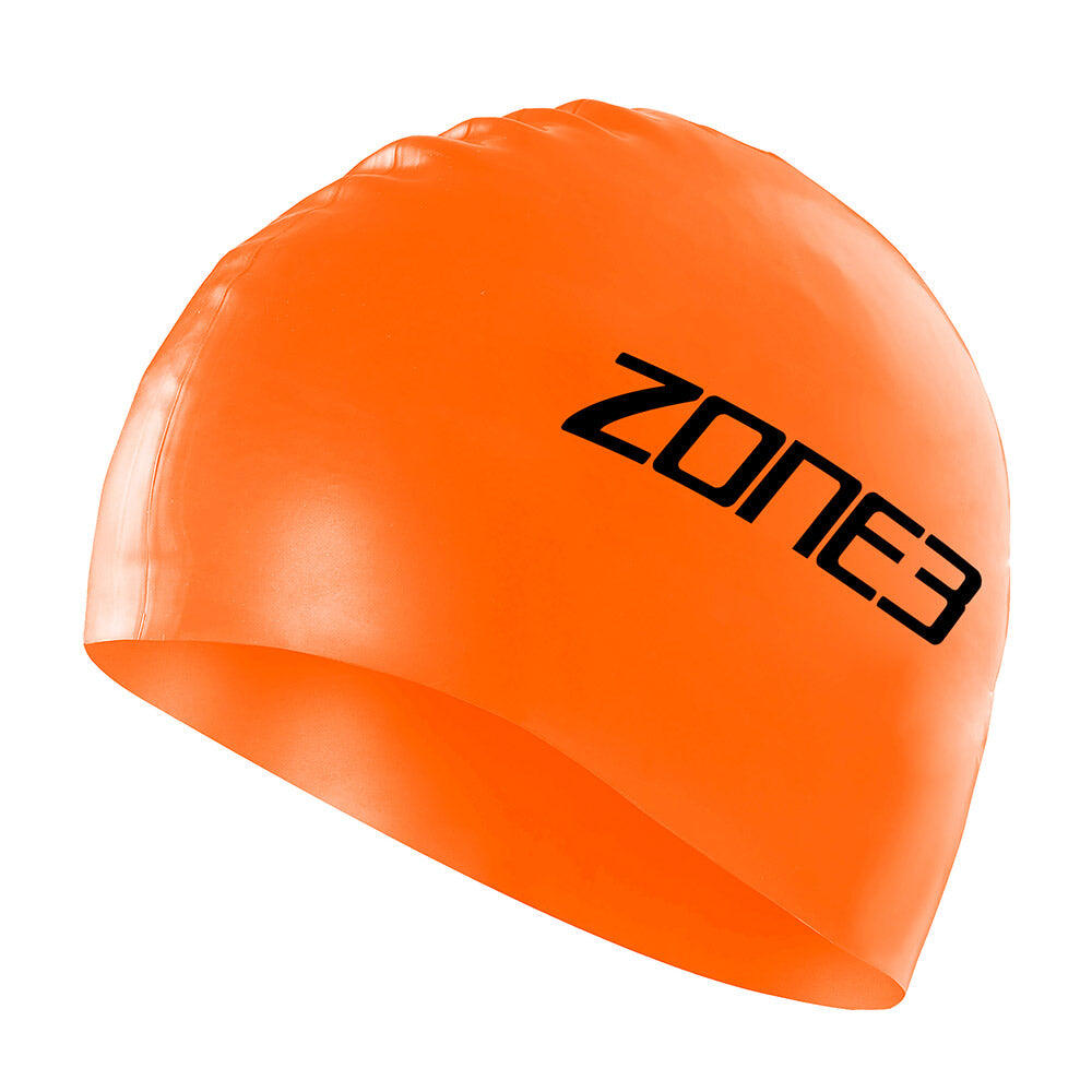 ZONE3 Silicone Swim Cap Adult ORANGE