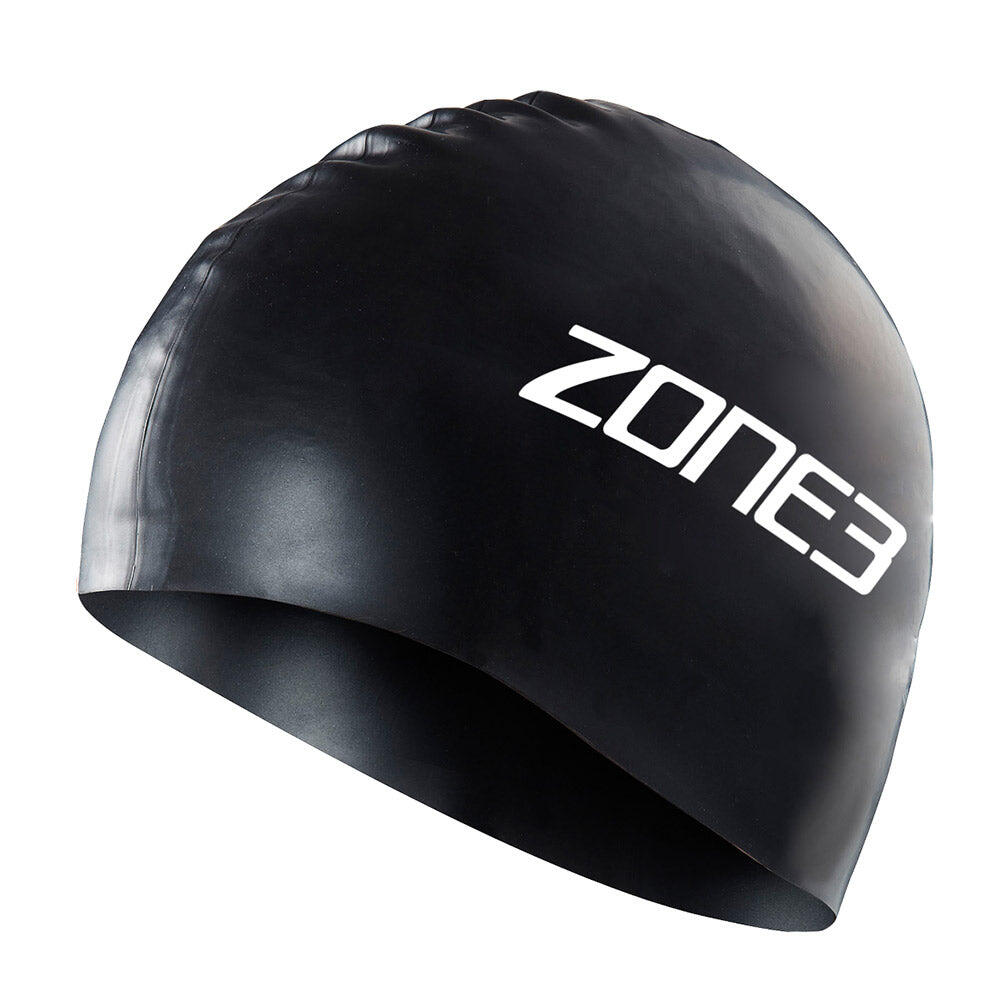 ZONE3 Silicone Swim Cap Adult BLACK