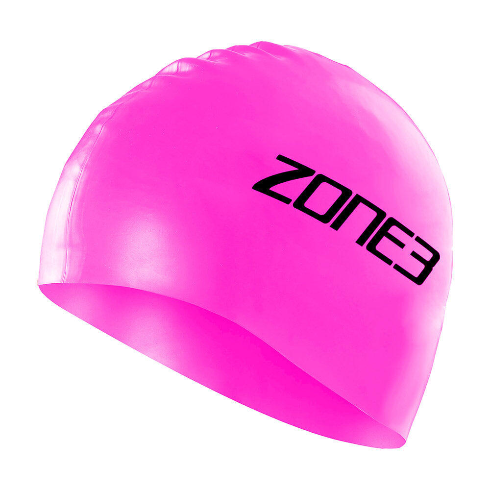 ZONE3 Silicone Swim Cap Adult HIVIS PINK