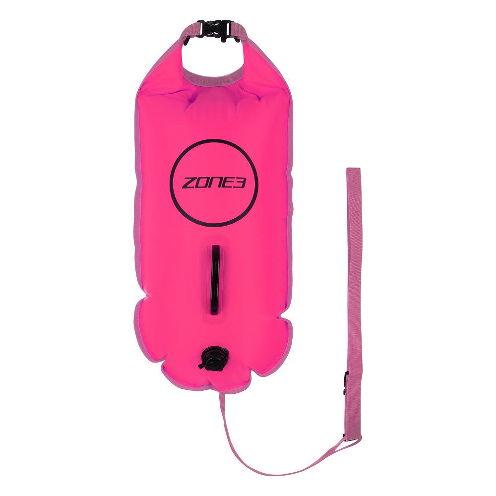 ZONE3 Swim Safety Buoy & Dry Bag 28l Adult HI VIS Pink