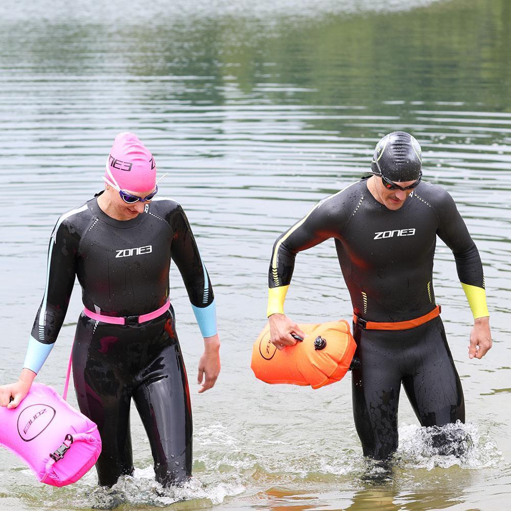 Swim Safety Buoy & Dry Bag 28l Adult HIVIS Orange 2/7
