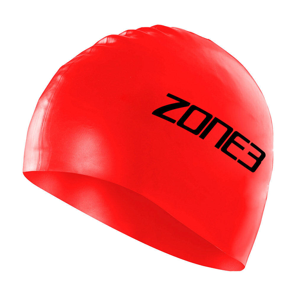 ZONE3 Silicone Swim Cap Adult RED