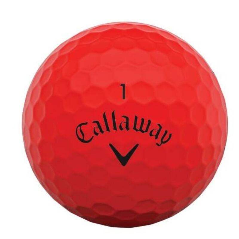 Doos met 12 Callaway Supersoft-golfballen Kleur: mat rood