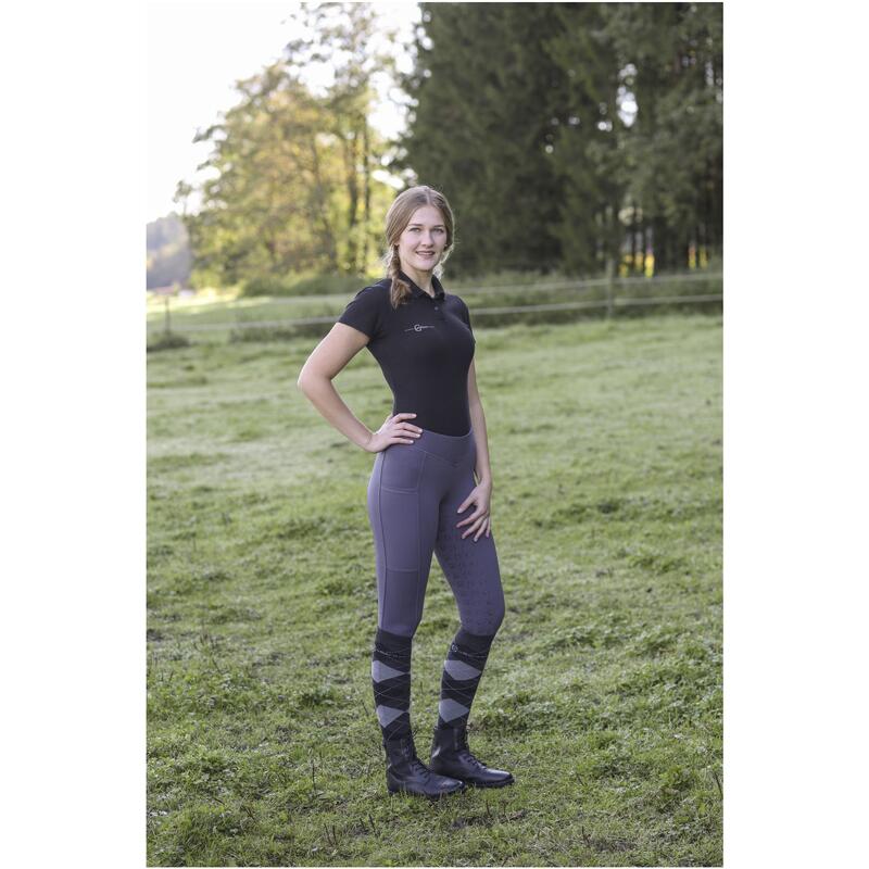 Damen Reitleggings Silikon Vollbesatz CLASSIC STAR graphite