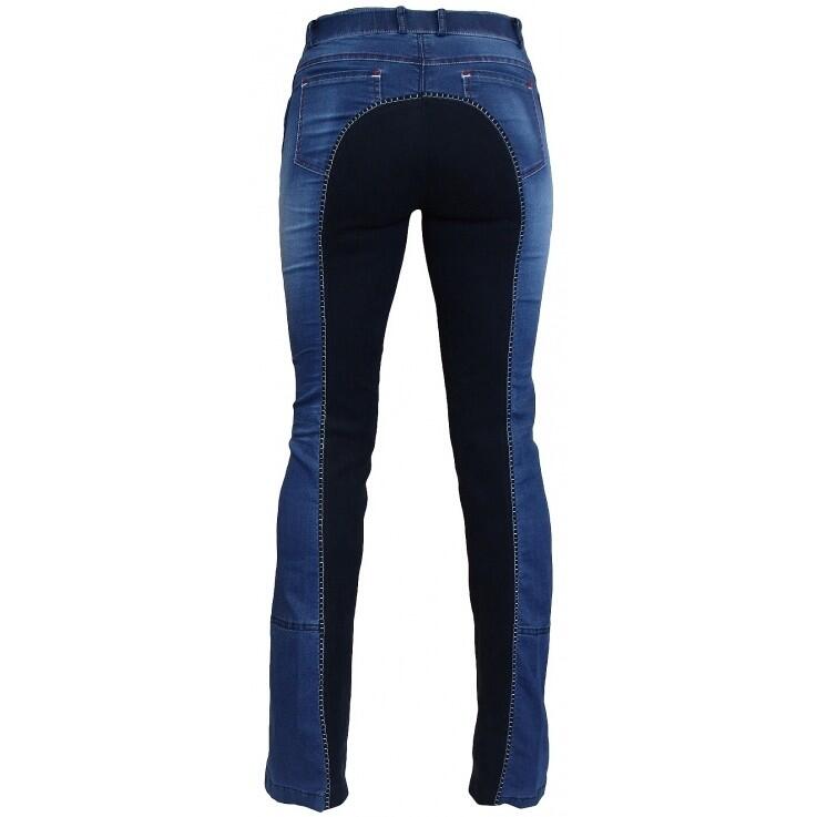 Damen Jodhpur Reithose Vollbesatz SUMMER DENIM jeansblau/dunkelblau 3/7