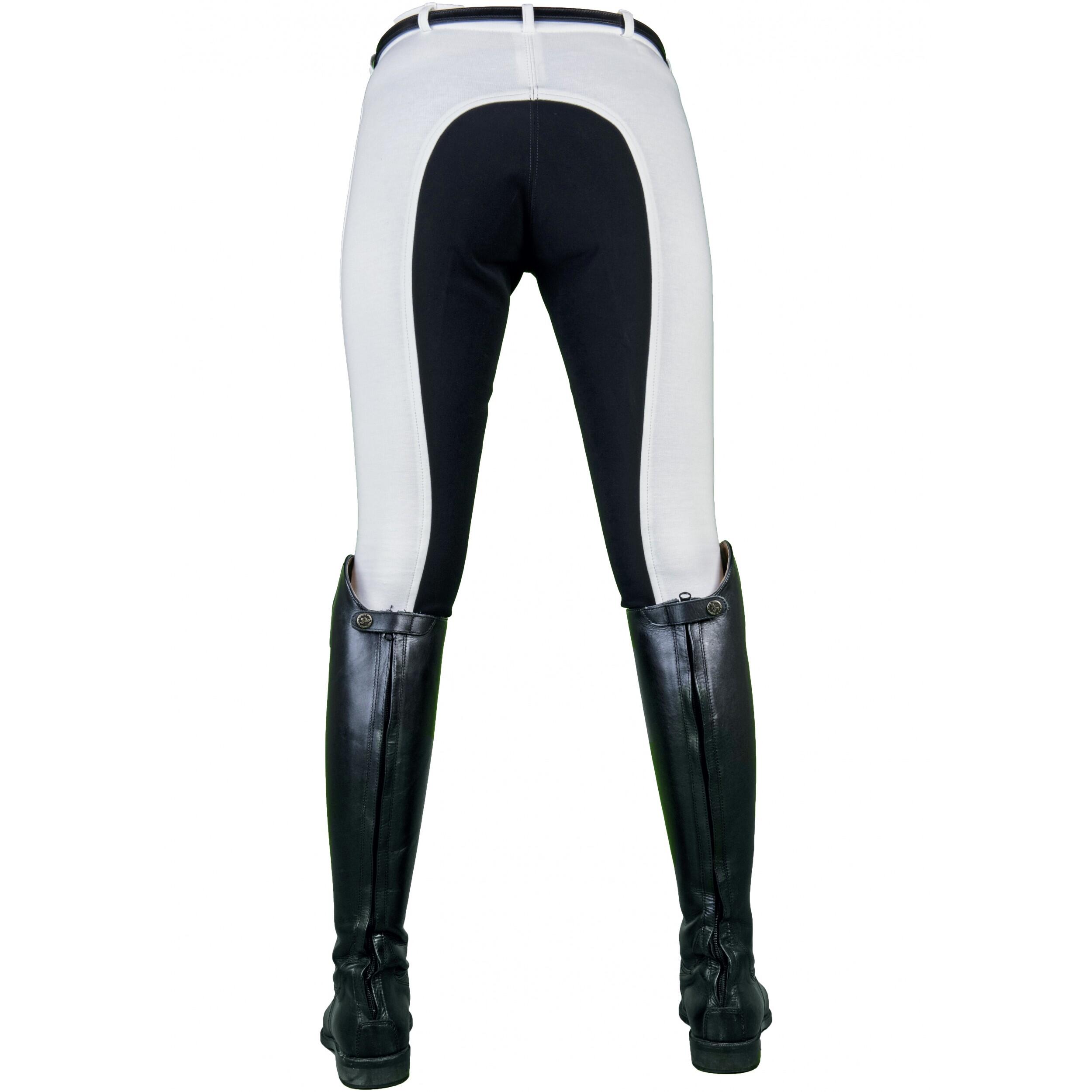 Damen Reithose Vollbesatz BASIC Belmtex weiß/schwarz 2/3