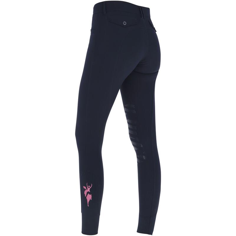 Damen Reithose Silikon Kniebesatz JANNE x PINKRIBBON dark navy