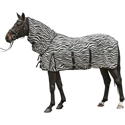 Copertura antimosche per cavallo con copricollo e cintura addominale HKM Zebra