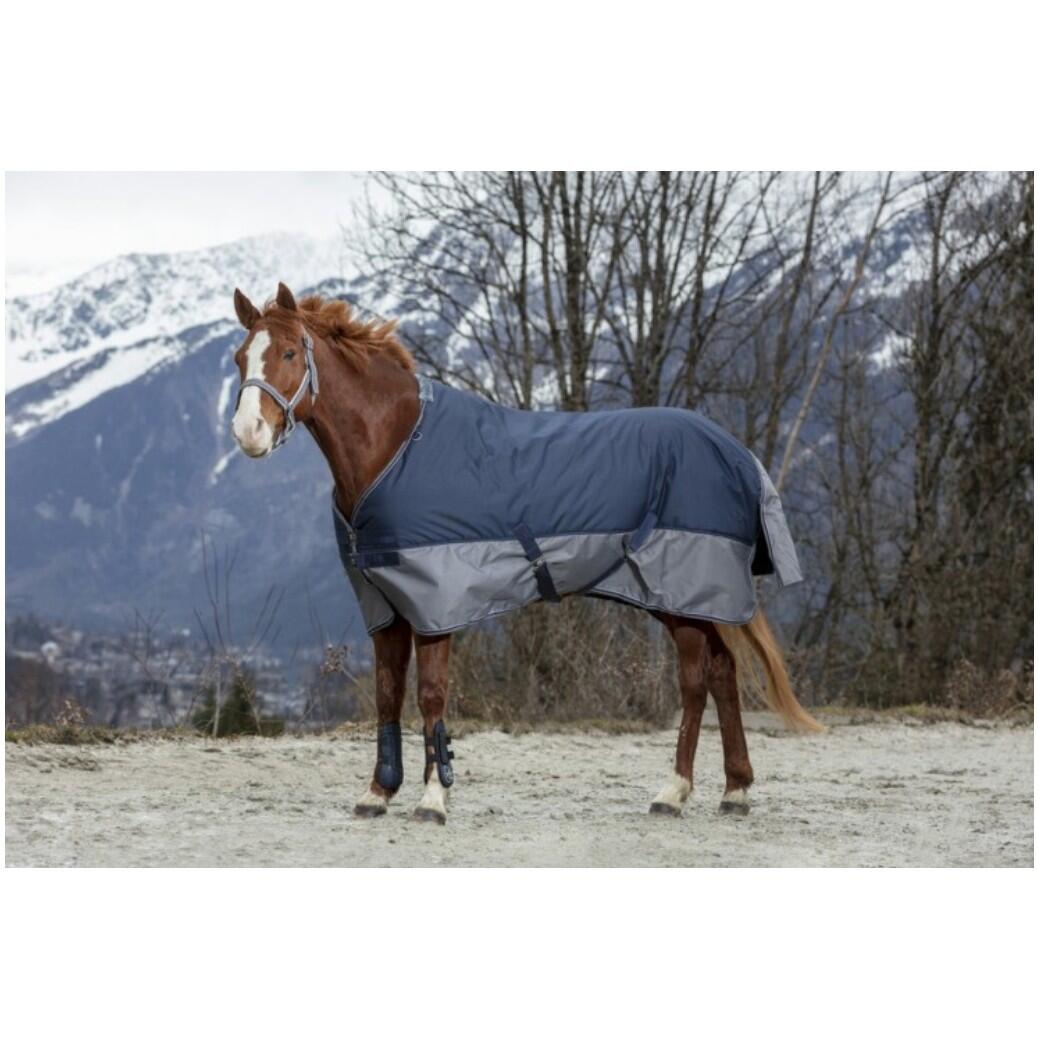 EQUITHÈME Weidedecke mit Kreuzgurt 600D TYREX marineblau/grau
