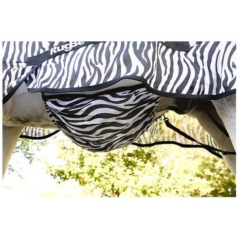 Fliegendecke mit Halsteil RugBe ZEBRA schwarz/weiss 3/5