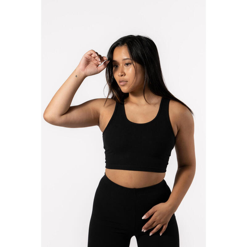 Camiseta Body Crop - Mujer - Negro