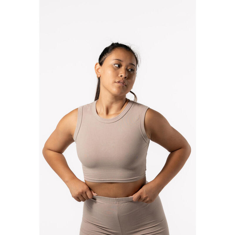 Tailliertes Tank-Top 'Body' - Fitness - Damen - Chai Beige