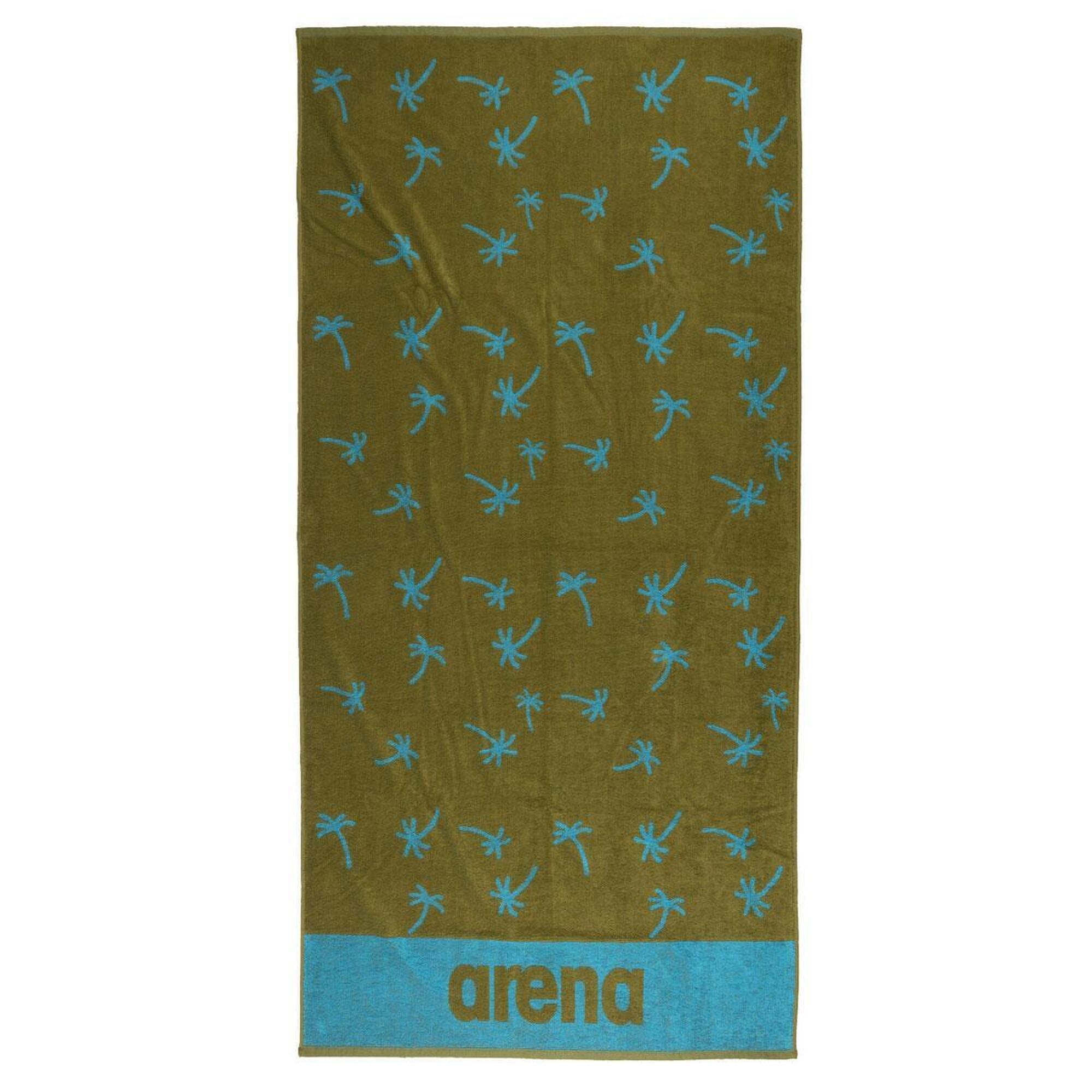 Arena Beach Soft Printed Towel - Palm/ Dark Olive 1/1