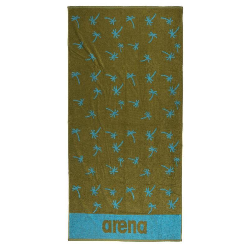 Arena Beach Soft bedrukte handdoek - Palm/Donker Olijf