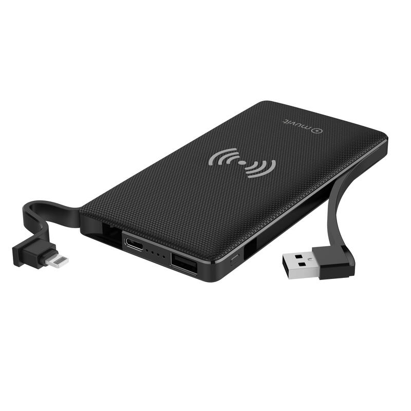 Powerbank Muvit 10000 mAh 2 USB 1A + 2,1 Output + 1 input + carga Qi 5W