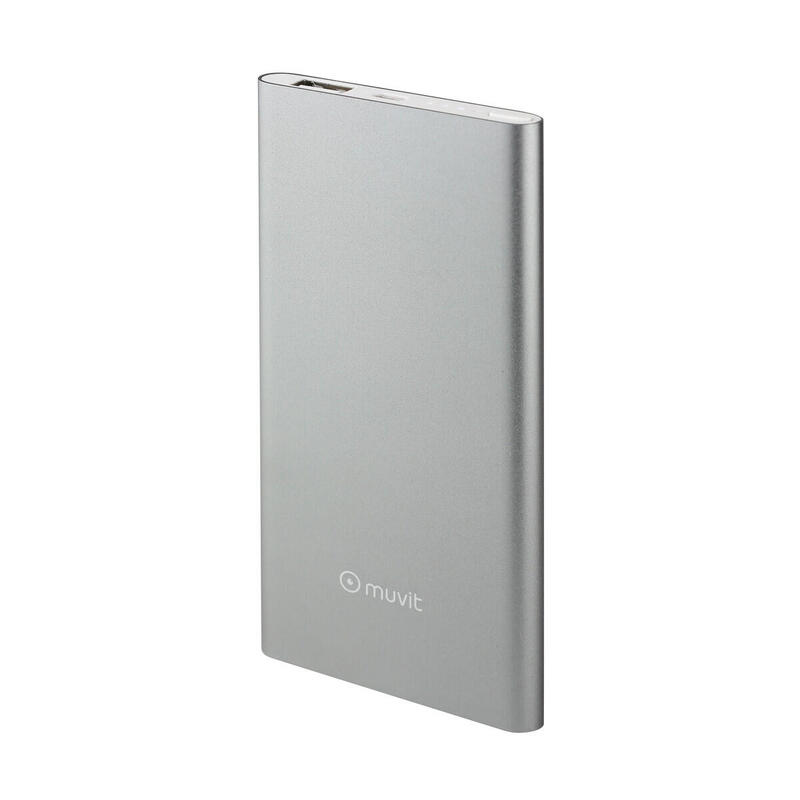 Powerbank Muvit 5000 mAh USB 2A cable USB-MicroUSB plata
