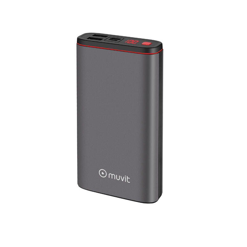 Powerbank Muvit 20000 mAh 2 USB 2.4A + Tipo C 18W + 2 inputs Negro
