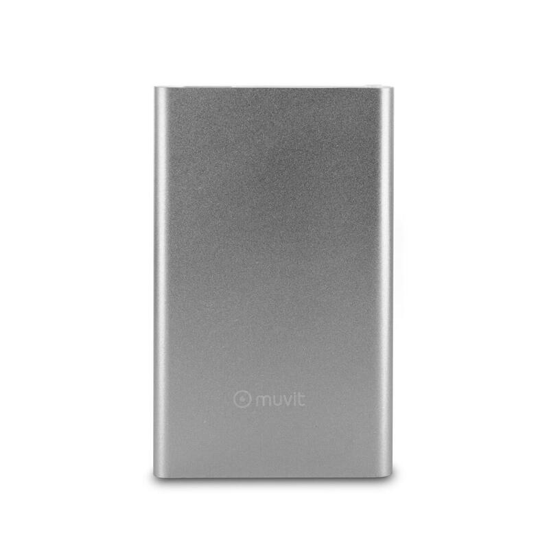 Powerbank Muvit 3000 mAh USB 2A cable USB-MicroUSB plata