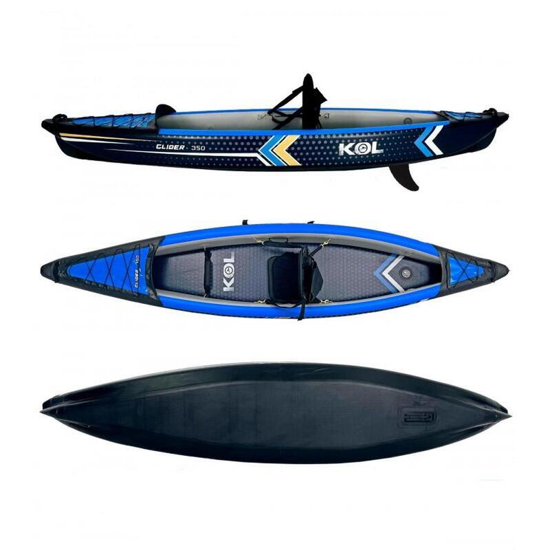 Kayak individual hinchable 100% Dropstitch Glider 350 Azul/Amarillo