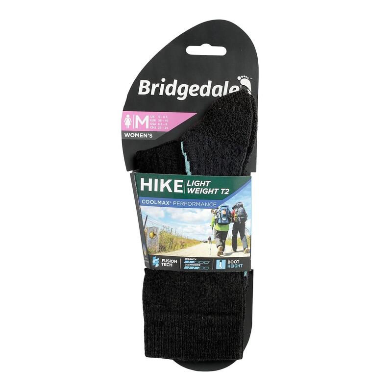 Bridgedale Hike Lightweight T2 Coolmax Crew - Antraciet - Dames