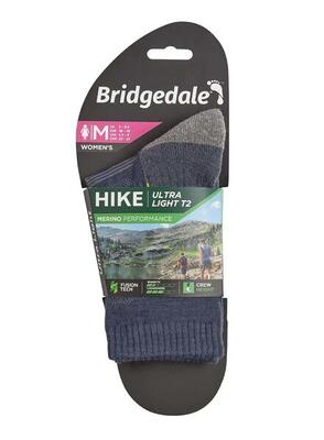 Bridgedale hike ultralight t2 merino crew - denim - dames