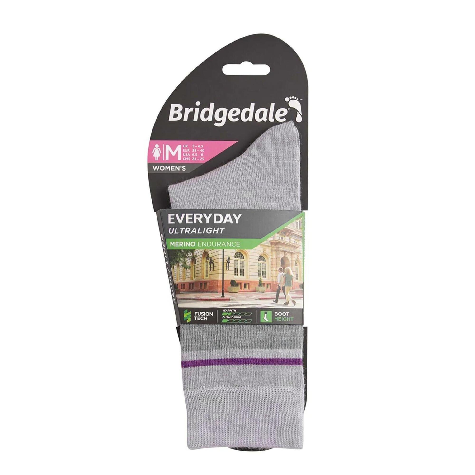 BRIDGEDALE LINER Base Layer Merino Performance Boot Women's - Light Grey