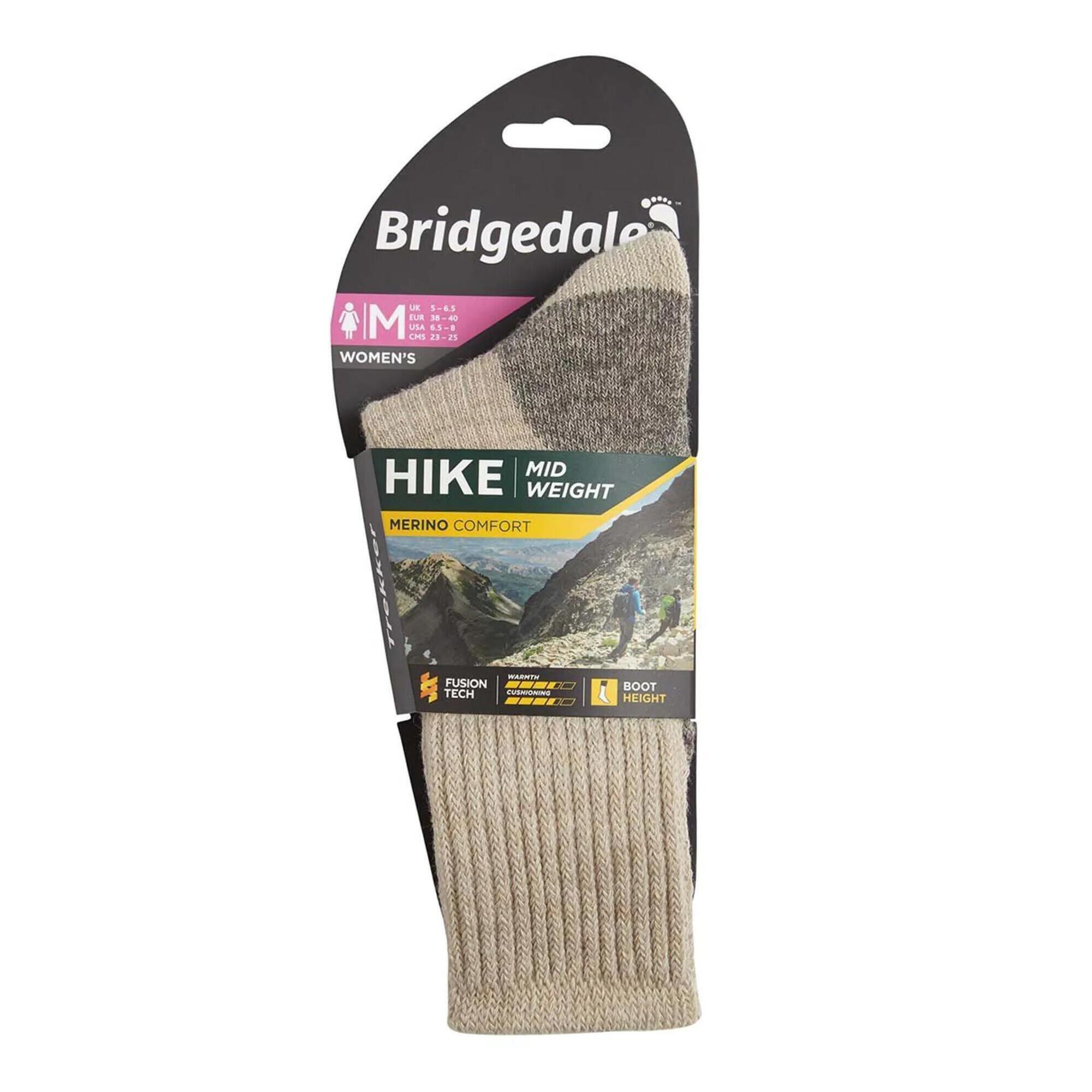 BRIDGEDALE Womens Hiking Outdoor Midweight Merino Wool Cushioned Boot Socks