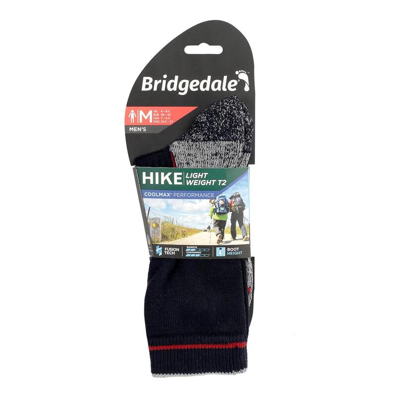 Bridgedale Hike Lightweight T2 Coolmax Crew - Navyblauw - Heren