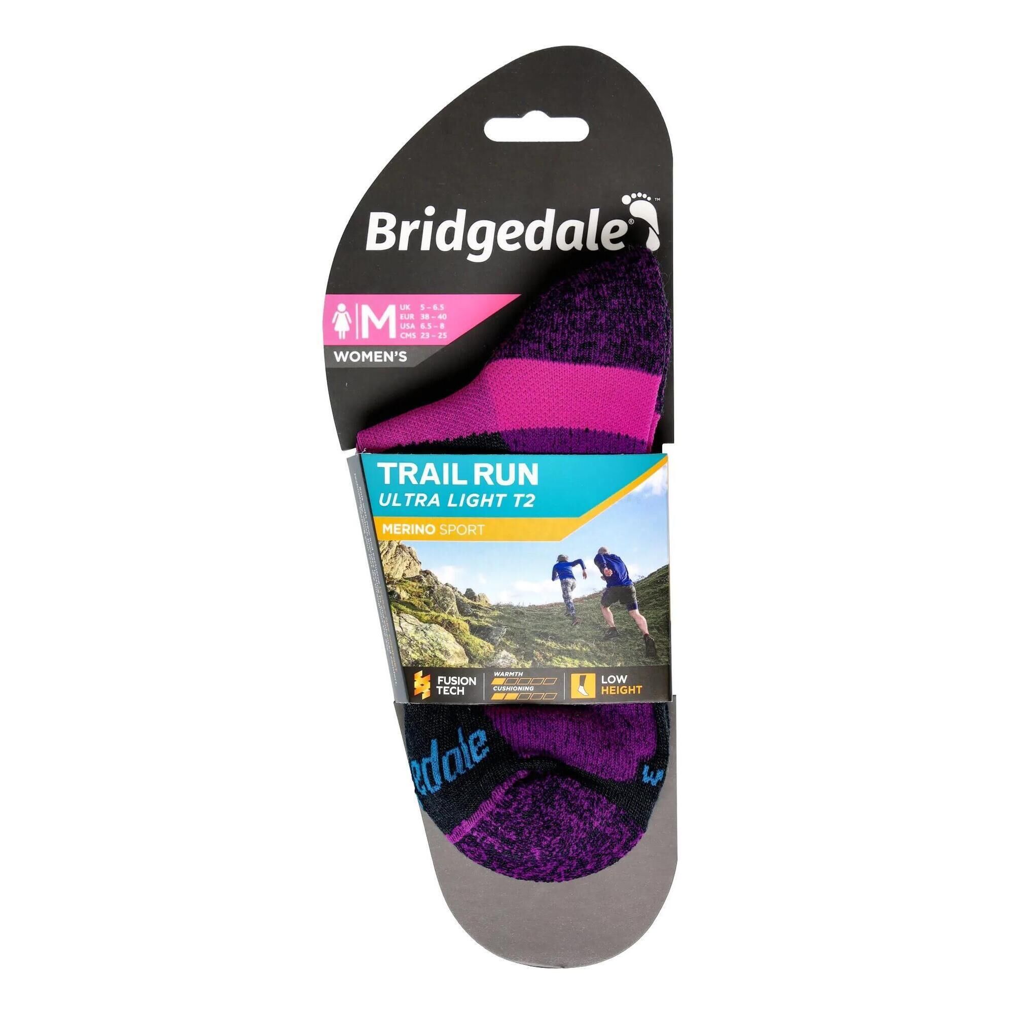 BRIDGEDALE TRAIL RUN Ultralight T2 Merino Sport Low Women's - Charcoal grey