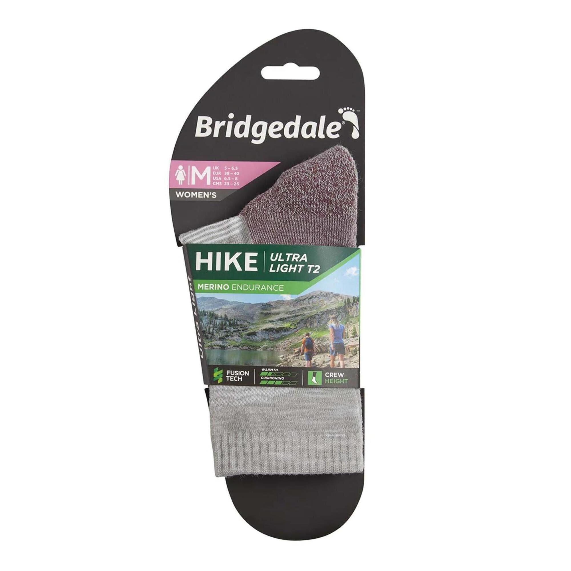 HIKE Ultralight T2 Merino Performance Pattern Crew Women's - Aubergine 1/5