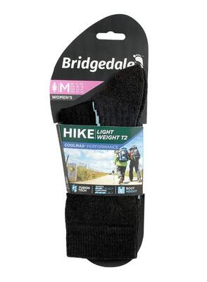 Bridgedale hike lightweight t2 coolmax crew - antraciet - dames