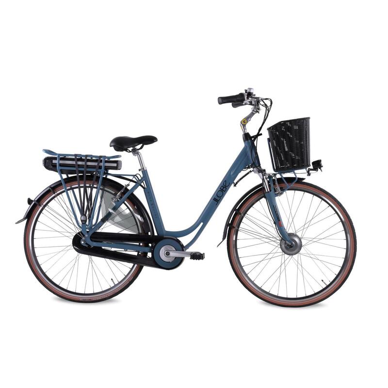 Elektrisches Damenfahrrad, mit Korb, Blue Motion 3.0, Nxs 7, 13Ah, blau