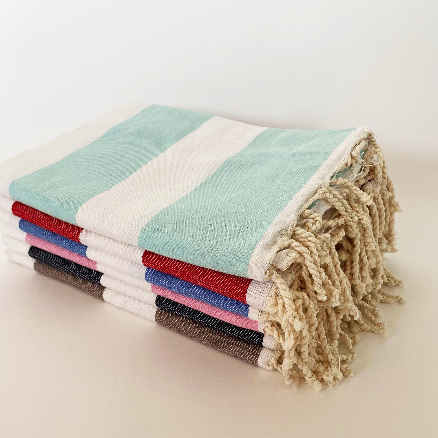 Toalla de Hammam Tejido Plano Tradicional Beige 100x200 190g/m² - Transat Topo 3/3