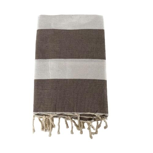 Fouta traditionnelle Transat Taupe 100x200 190g/m²