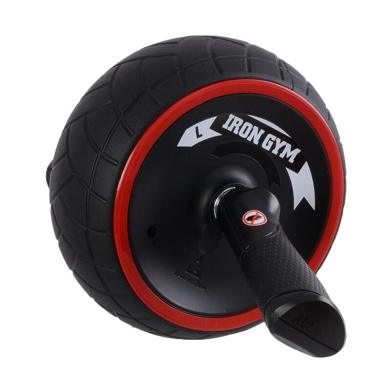 Iron Gym Buikspierwiel, Ab Roller Wheel, buikspieren trainer, zwart, rood