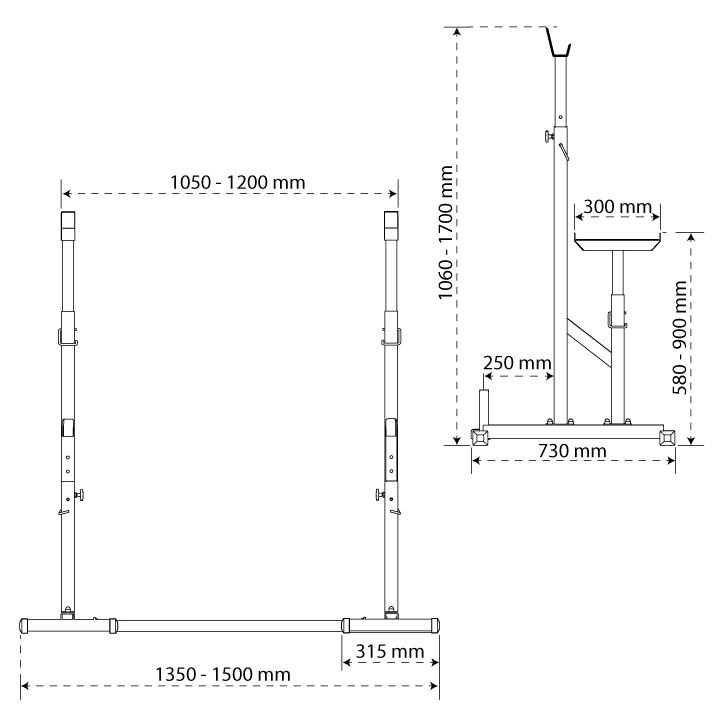 Adjustable Barbell Squat Rack Stand Bench Press Rack 5/7