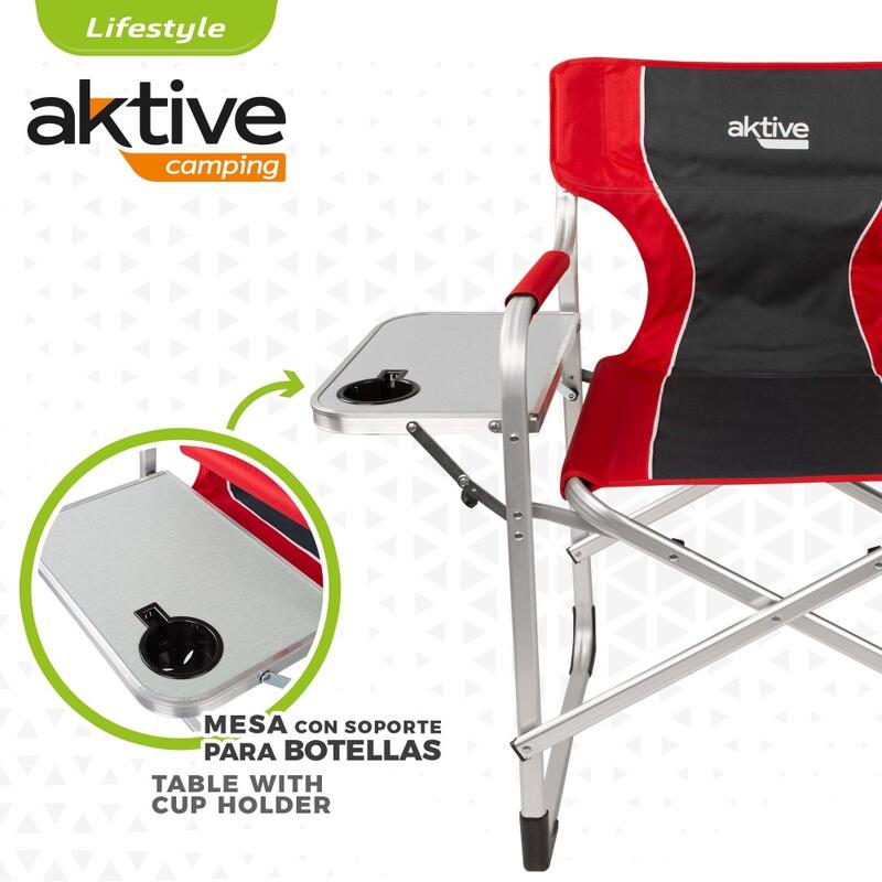 Cadeira de campismo com mesa e bolsa térmica Aktive
