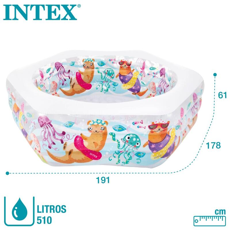 Piscina desmontable hinchable Intex hexagonal 191x178x61 cm - 510 l