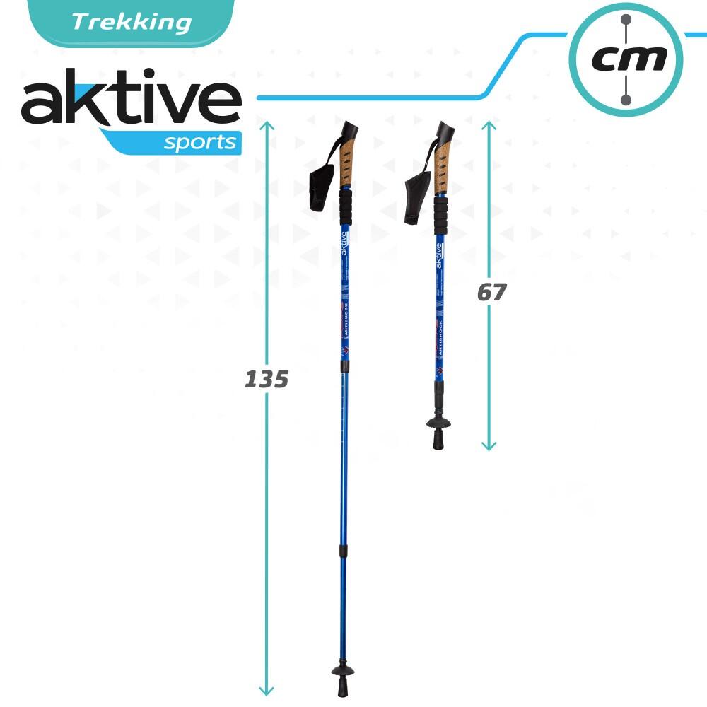 Par bastões de caminhada alumínio 135 cm Aktive Sports 6/7