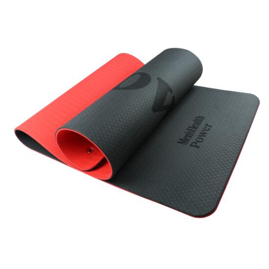 Men’s Health, Gym Mat Fitnessmat, Anti Slip, Sport Mat, Zwart/Rood