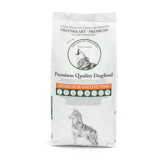 Croquettes chien adulte sensible saumon - Greenheart Medium Sensitive Fish -12KG